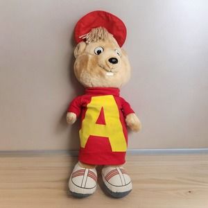 1983 Vintage Alvin and the Chipmunks Pull String Talking 18" Plush Bagdasarian